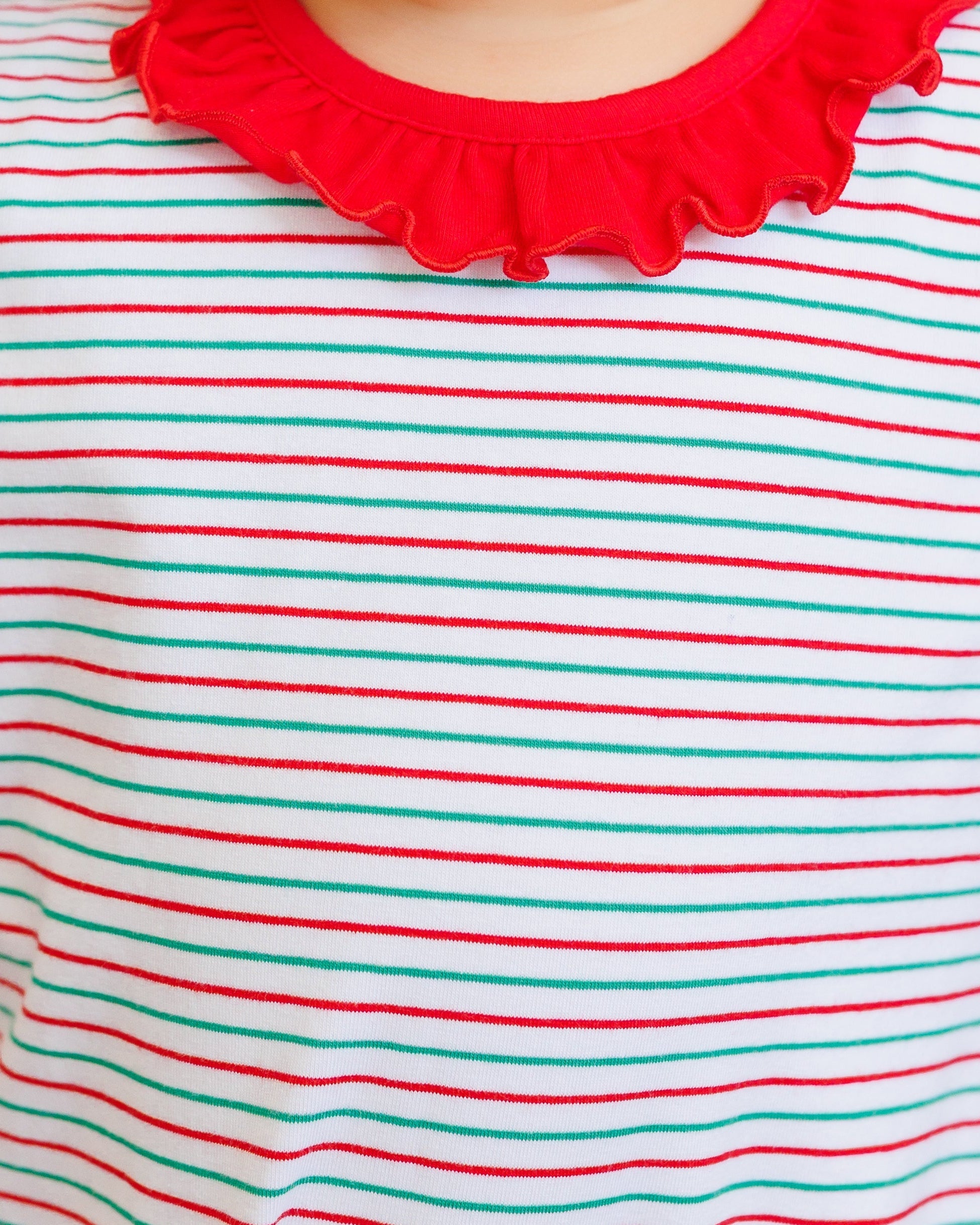 Christmas Candy Stripe Ruffle Romper
