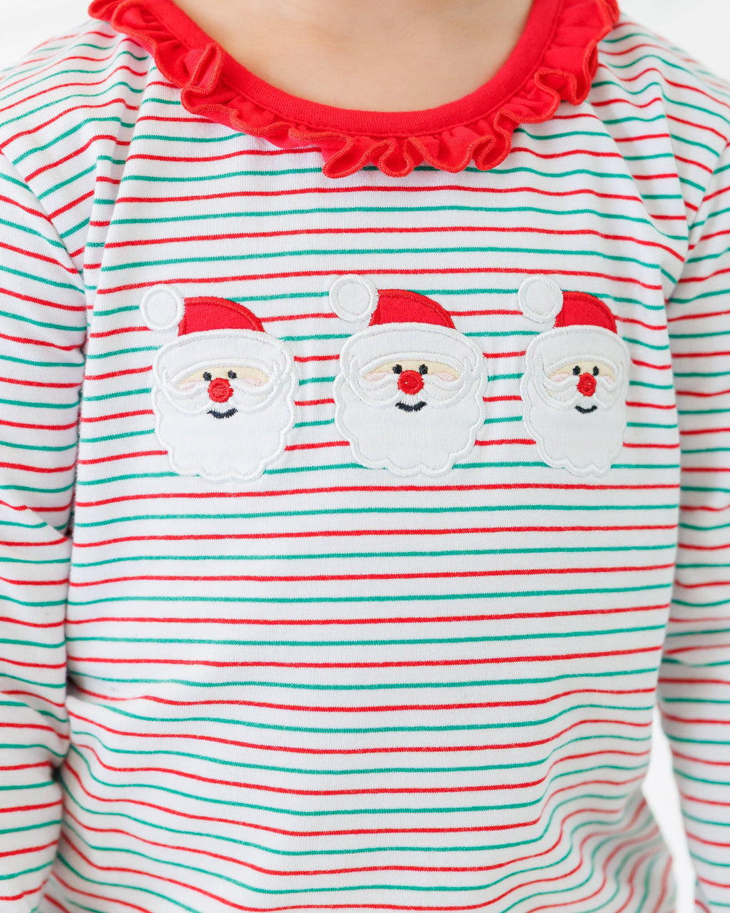 Christmas Candy Stripe Ruffle Light Skin Santa Set