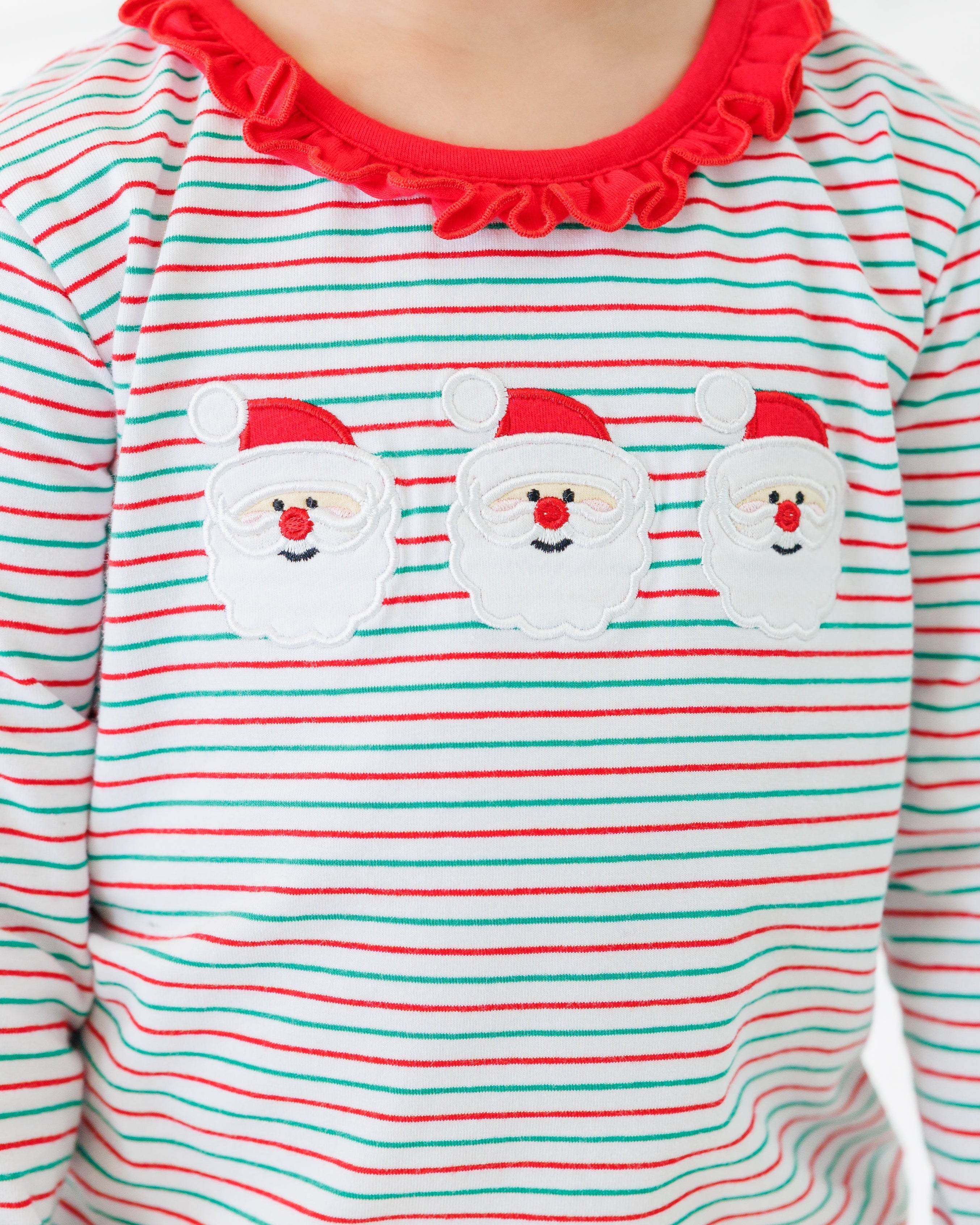 Christmas Candy Stripe Ruffle Light Skin Santa Set