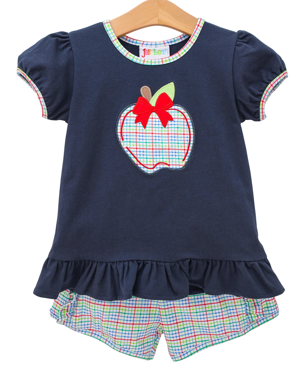 Primary Plaid Ruffle Short Set