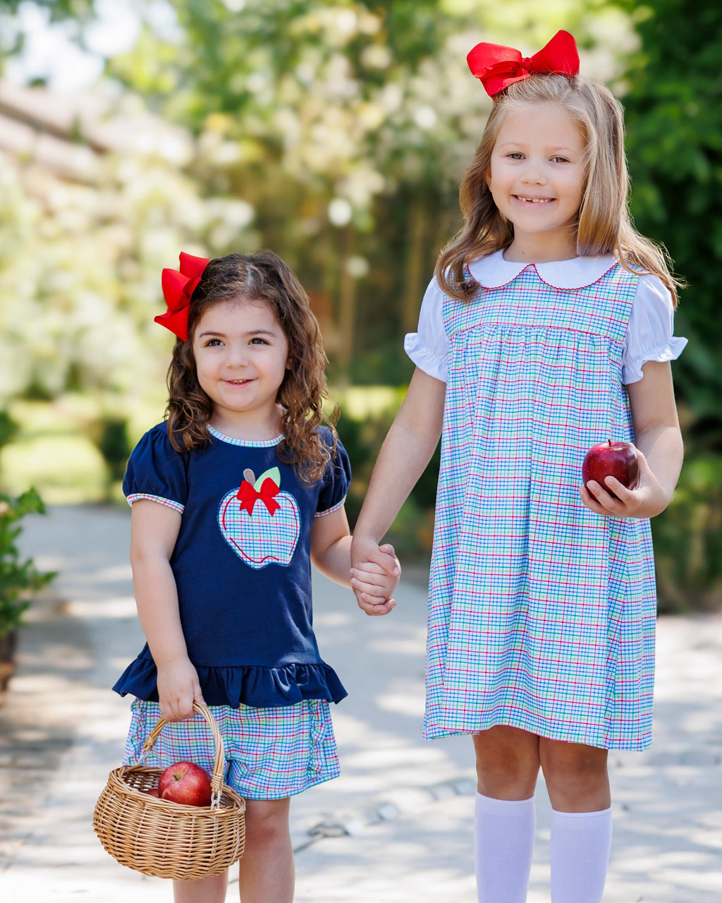 Primary Plaid Ruffle Short Set