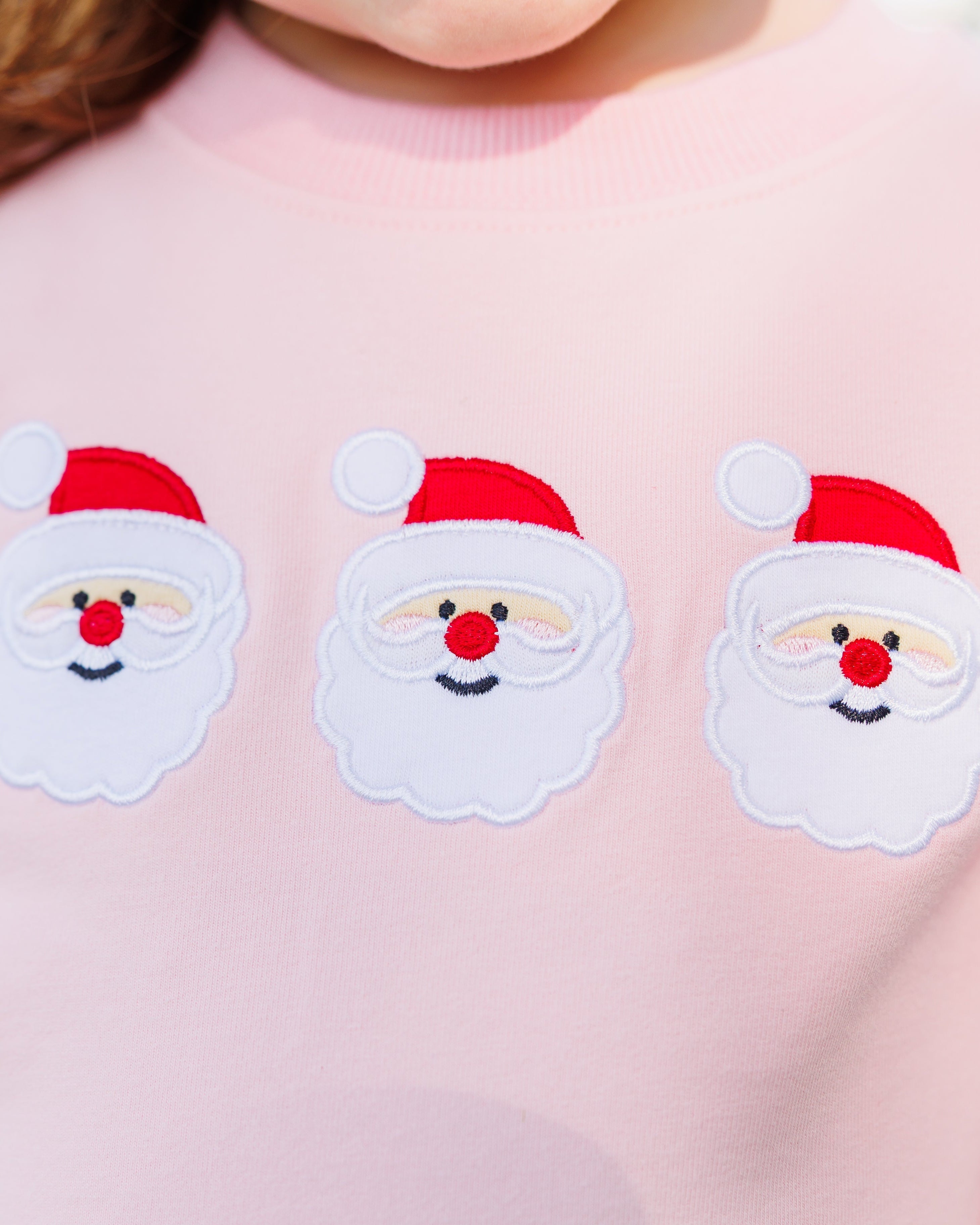 Santa Trio Sweatshirt Pink
