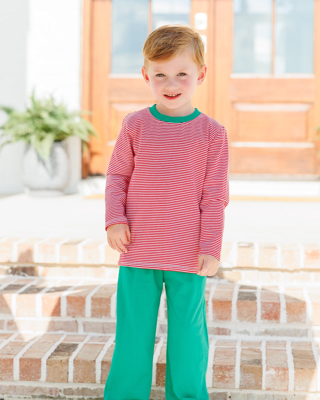 Red Stripe/Green Thomas Pants Set
