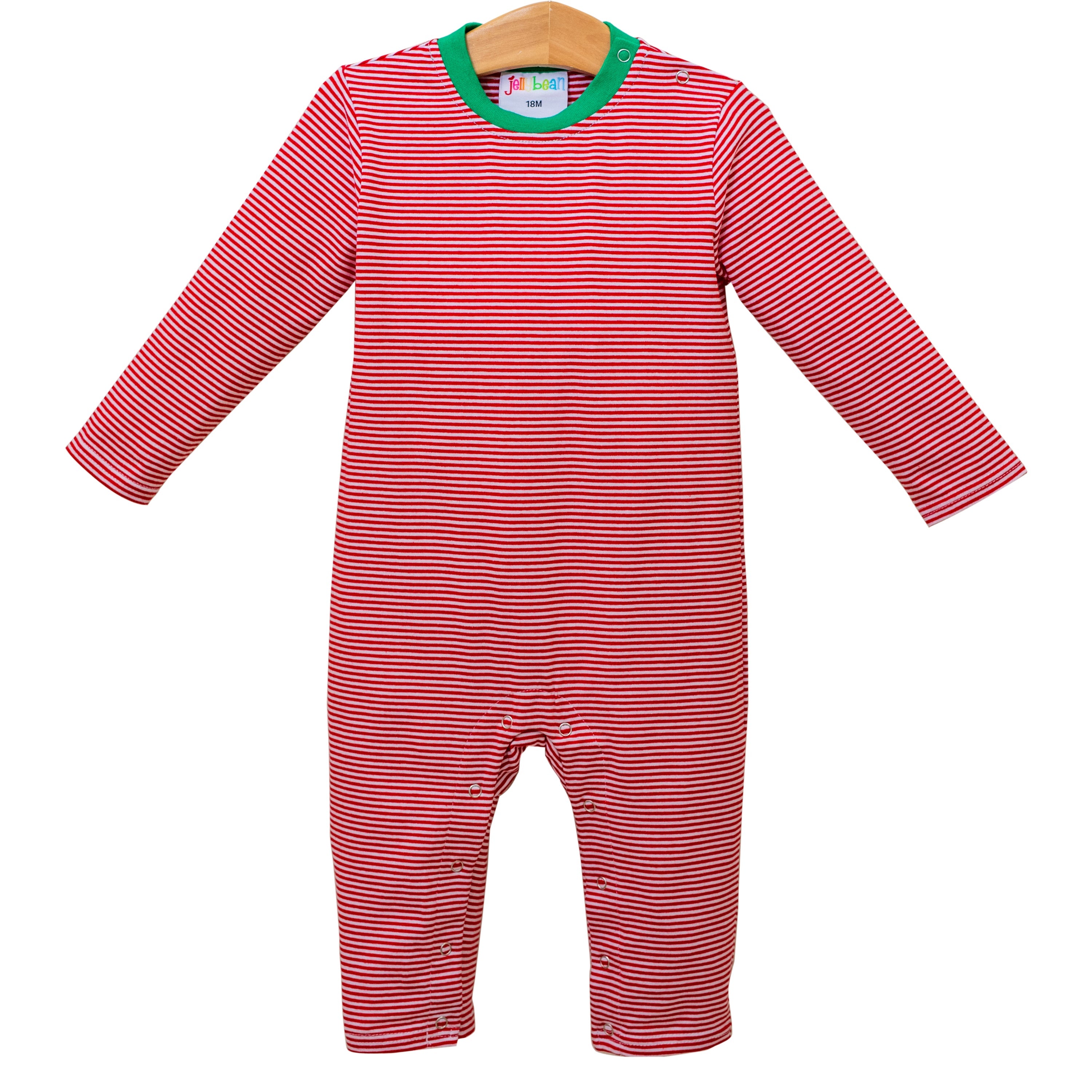Red Stripe/Green Romper